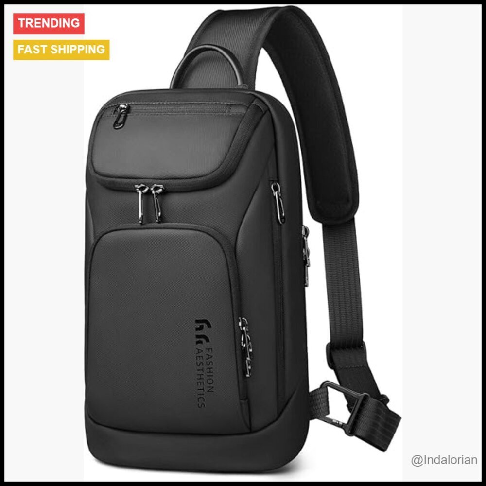 Waterproof Utility Crossbody Bag with Anti-Theft Pocket for Men - Picture 1 of 7